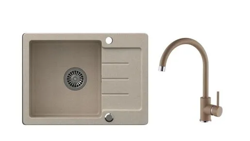 SINK SOLUTION set sudopera i slavine BARI, bež