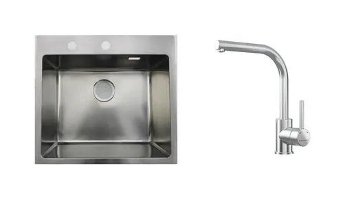 SINK SOLUTION set sudopera i slavine MALAGA, inox