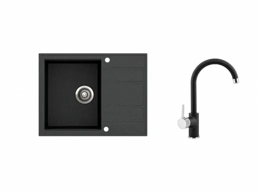 SINK SOLUTION set sudopera i slavine PALERMO, crni