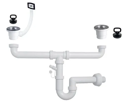 SINK SOLUTION sifon 2x 1 1/2" vertikalni pomoćni preljev