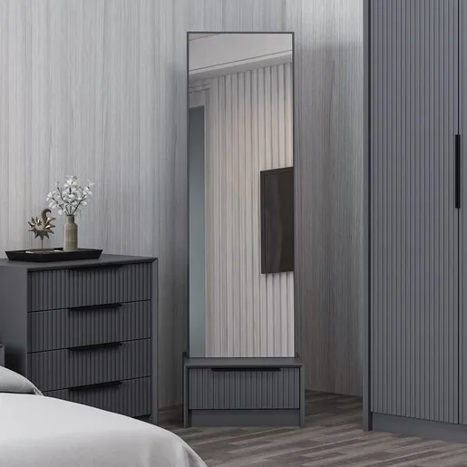 Stol za šminkanje KALE LUXE SOFT - 4803, antracit