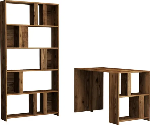 Studijski stol i policu za knjige, Lima - Walnut