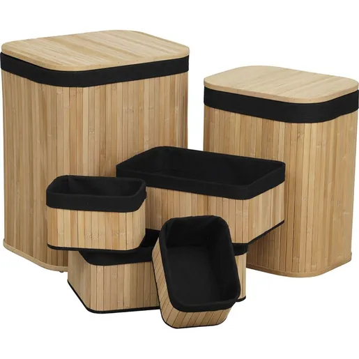 TENDANCE set košara 6/1, bambus, crna