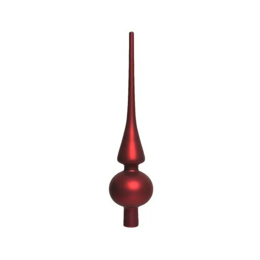 Vrh za bor stakleni 6x26cm mat tamno crveni