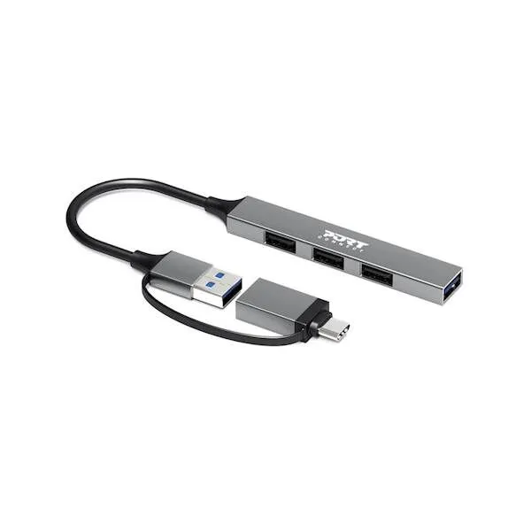 Adapter HUB PORT USB-C/A 4 porta, 480 Mbps, SLIM