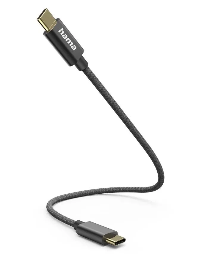 Kabel HAMA USB-C - USB-C 0,2 m - 201604 nylon crni