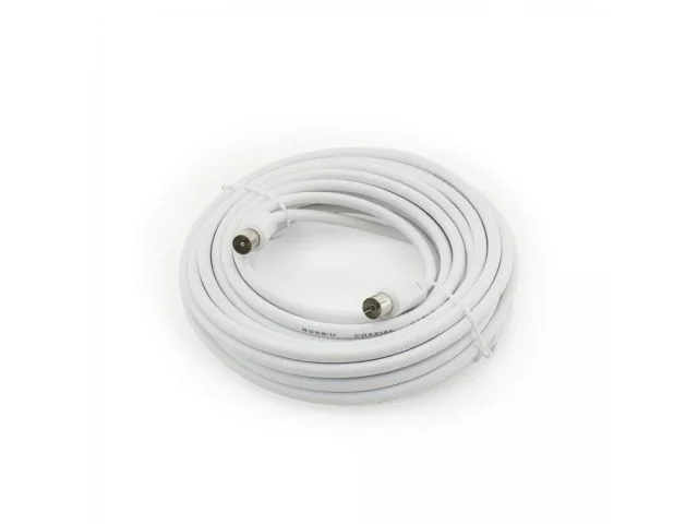 Antenski kabel RF(m) na RF(ž) SBOX, 10 m, 75 Ohm, bijeli