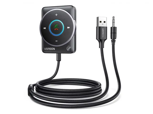 Audio adapter 3.5 mm(m) na USB-A(m)+ Bluetooth UGREEN, za auto, do 10m dometa, do 2 uređaja, crni