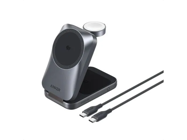 Bežični punjač ANKER Prime 3-in-1 Wireless Charging Station (iPhone/Apple Watch /AirPods), 25W, sivi