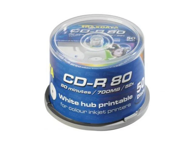 CD-R medij TRAXDATA, 700 MB, 52x, 50 kom, cake, bijeli, full printable