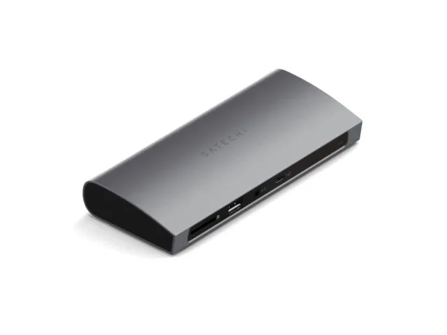 Docking stanica SATECHI Aluminium Thunderbolt 4 Dock (1x T4 96W, 3x T4 40Gbps 15W, Ethernet, 3xUSB-A 3.2 10 Gbps, 1x USB-A 2.0 charging, SDcard, 3.5mm audio), Space Grey (ST-UCT4DM-EU)