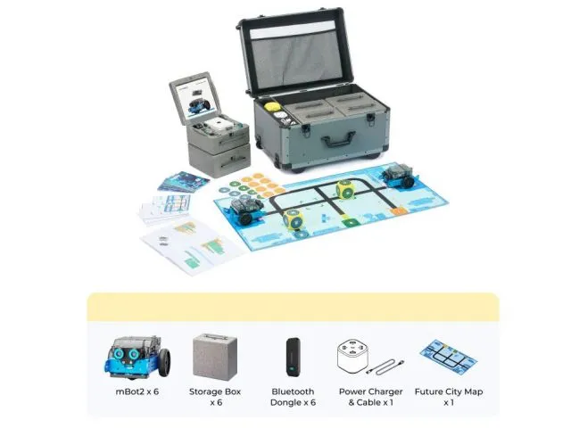 Edukacijski set robota MAKEBLOCK mBot2: STEM Education Coding Robot Kit, AI Learning/Scratch/Python, 6-12 učenika, dob 8+