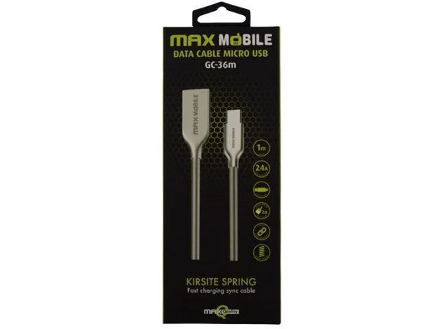 Kabel Micro USB(m) na USB-A(m) MAXMOBILE, 1m, srebrni
