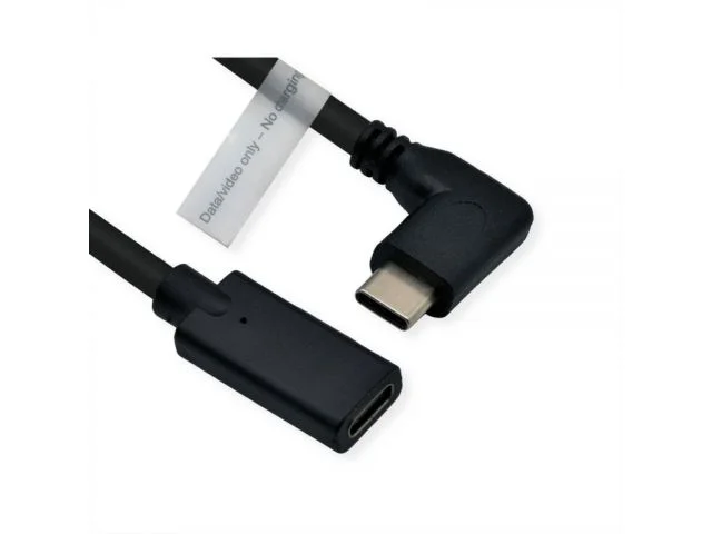 Kabel USB-C(ž) na USB-C(m) ROLINE, 2m, crni