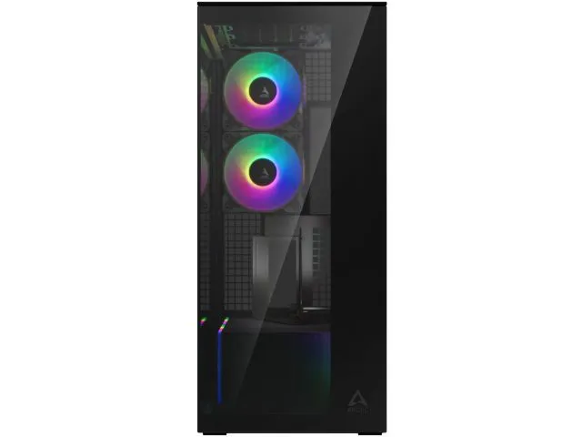 Kućište ARCTIC Xtender VG Mirror Black, mirror black window with GPU vertical mount, 2x USB 2.0, 1x USB-C (3.2 Gen2x1), 3x 140 mm ARGB fan, 2x 120 mm ARGB fan