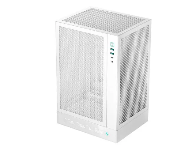 Kućište DEEPCOOL CH170 Digital WH, mini tower (mini ITX), LCD, 1x USB Type-C, 2x USB 3.0, bez napajanja, bijelo