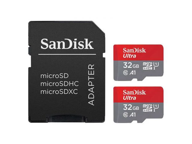 Memorijska kartica microSDHC 32 GB SANDISK Ultra Android (2-pack), Class10 A1 UHS-I, 120 MB/s + 1x SD adapter (SDSQUA4-032G-GN6MT)