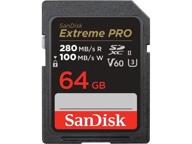 Memorijska kartica SDXC 64 GB SANDISK Extreme Pro, Class10 UHS-II U3 V60, 280 MB/s (SDSDXEP-064G-GN4IN)