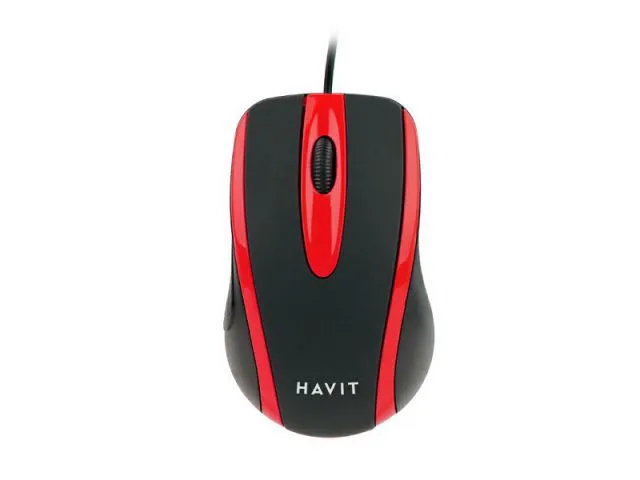 Miš HAVIT HV-MS753, žični, crno-crveni