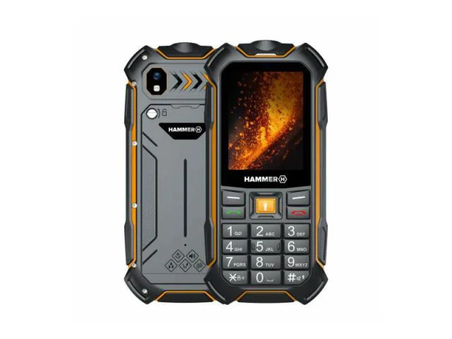 Mobitel HAMMER Boost 2 LTE, 2.4" 240x320px, 64MB/128MB, 2MP, crno-narančasti