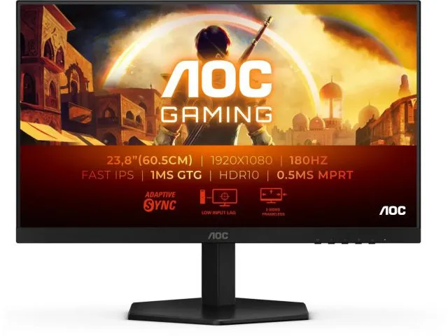 Monitor AOC 24G42E, 24", fast IPS, 24", FHD 1920x1080px, 180Hz, 0.5ms, HDR10, AdaptiveSync, DP, HDMI