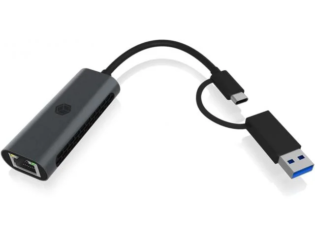Mrežni adapter ICY BOX IB-LAN301-C3, USB 3.0 Type-C (Type-A adapter) -> 2.5 Gigabit Ethernet