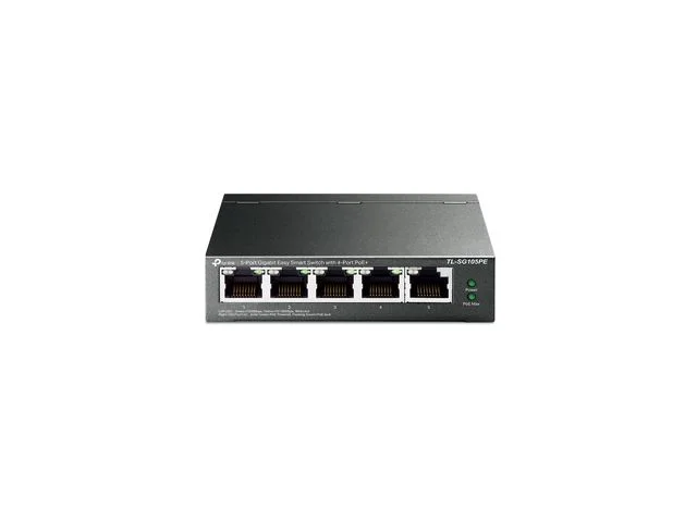 Mrežni switch TP-LINK TL-SG105PE, 10/100/1000 Mbps, Gigabit Ethernet, 5-port, Easy Smart PoE, 4-port PoE+, metalno kućište