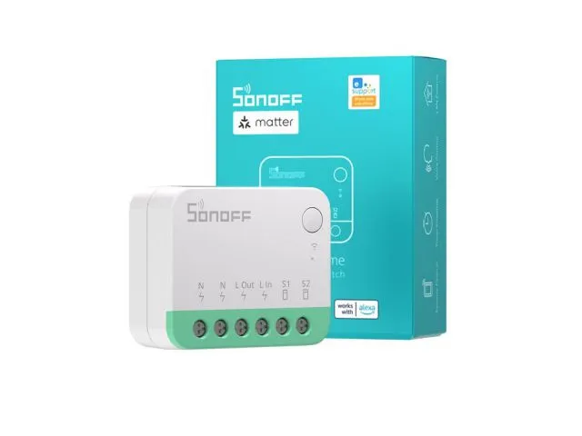 Pametni prekidač SONOFF MINIR4M, WiFi/matter, 2400W/10A, bijeli