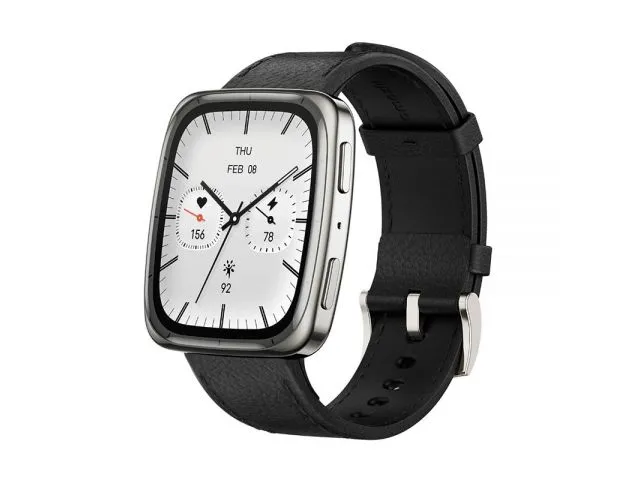Pametni sat AMAZFIT Active 2 Square, kožna + silikonska narukvica, srebrni