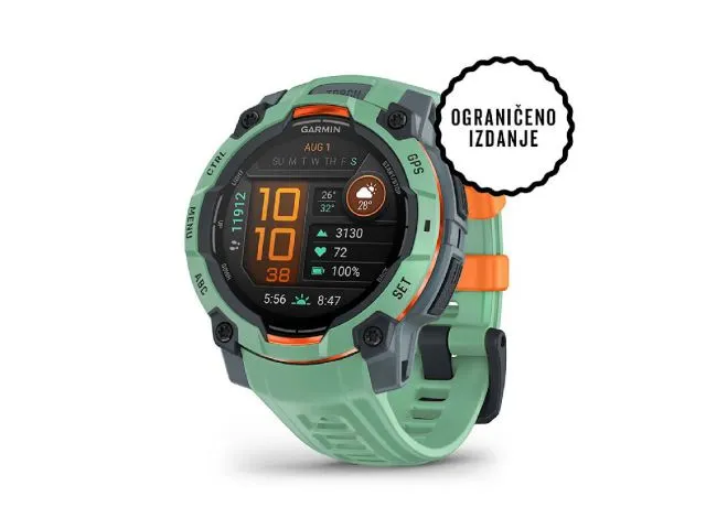 Pametni sat GARMIN Instinct 3, 45mm, 1.2" AMOLED, GPS/SatIQ, zeleno-sivi (010-02936-01)