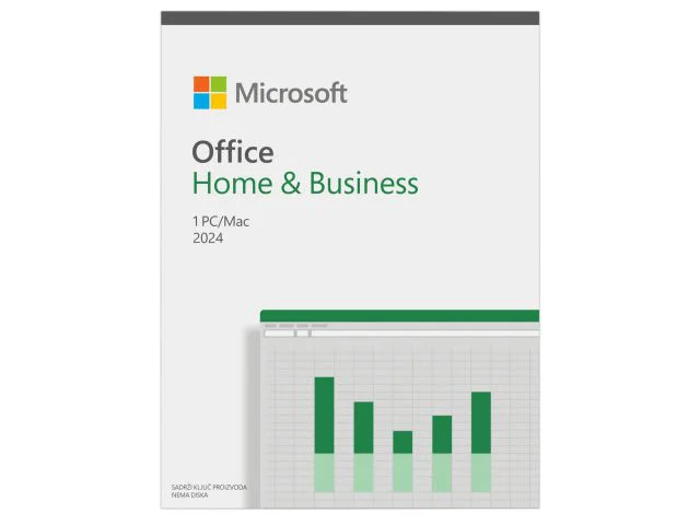 Programski paket MICROSOFT Office Home & Business 2024, All Languages, prenosiva licenca za 1 PC ili Mac, download
