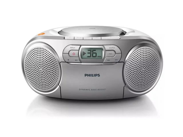 Radio CD prijemnik PHILIPS SoundMachine AZ127/12, 2W, CD/FM/Casette, srebrni
