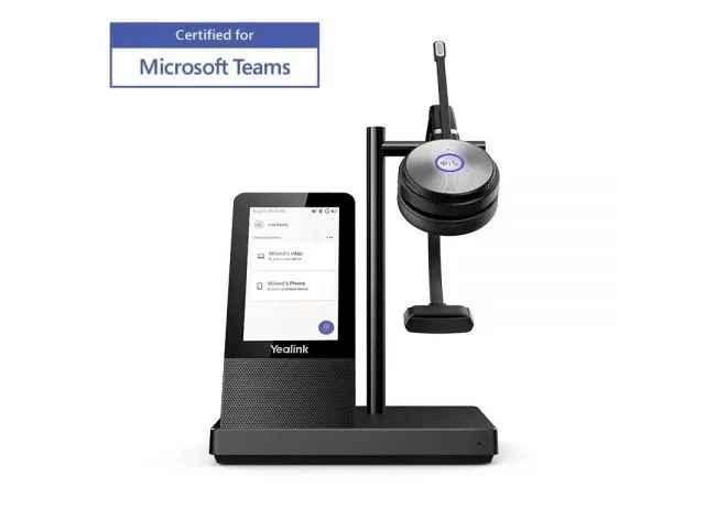Slušalice za PC YEALINK WH66 Mono Microsoft Teams DECT, BT, USB-A, sa baznom stanicom, crne