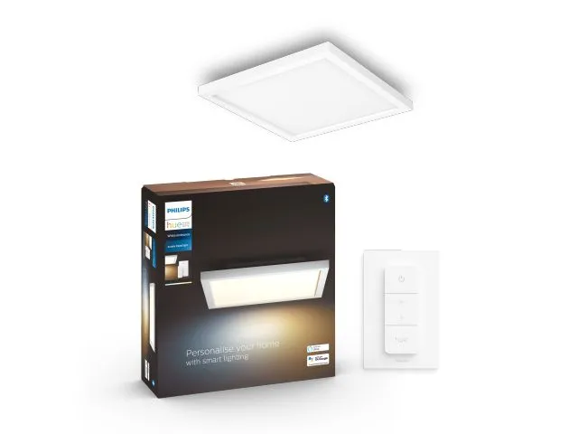 Stropna LED svjetiljka PHILIPS Hue Aurelle Square Panel, 19W/1940lm, 2200-6500K, 30cm, BT/Zigbee, bijela (929003099201)