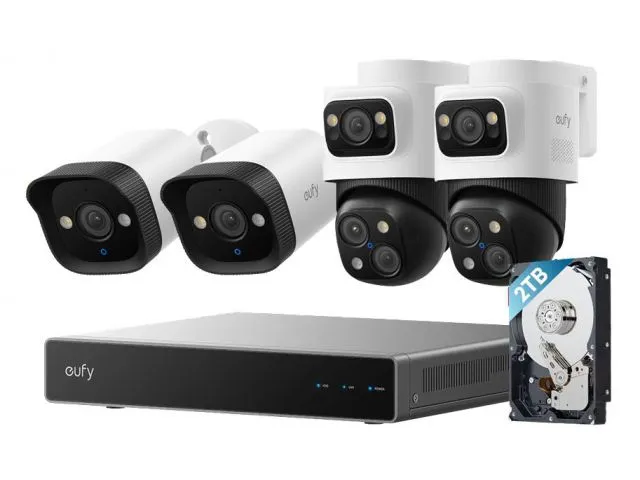 Sustav za videonadzor ANKER Eufy NVR Security System S4 White (8-kanalni NVR s 2 PoE Bullet-PTZ kamere i 2 PoE Bullet kamere)