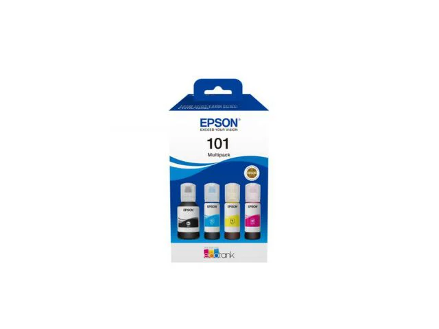 Tinta EPSON 101 EcoTank, multipack, crna/plava/žuta/magenta (C13T03V64A)