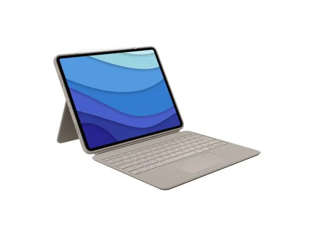 Tipkovnica LOGITECH Combo Touch, za iPad Pro 12.9" (5. i 6. generacija), UK, bež (920-010222)