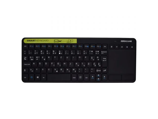 Tipkovnica MAXLINE ML-KG3608 za PC/PS3/PS4/XBOX One/Smart TV, membranska, touchpad, bežična, USB, crna