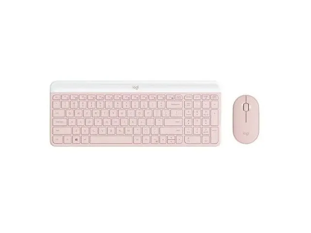 Tipkovnica + miš LOGITECH MK470, membranska, bežična, US, roza (920-011322)