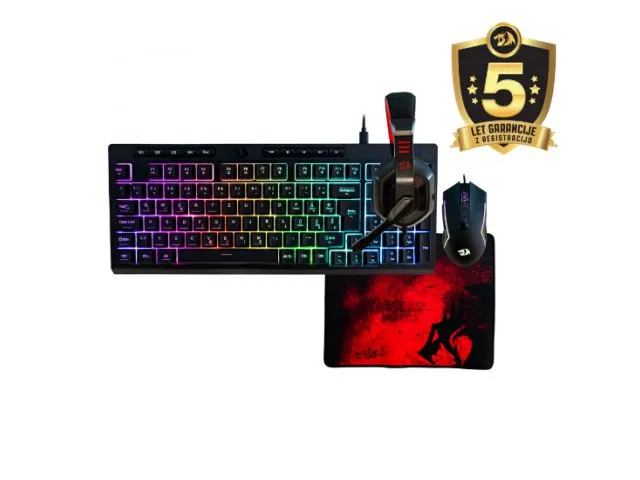 Tipkovnica + miš + slušalice + podloga REDRAGON COMBO S149-BA (4 u 1) UK/HR, crna