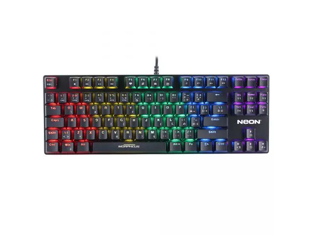 Tipkovnica NEON Morpheus, gaming, membranska, žična, rainbow, UK/HR, crna (KD-911)