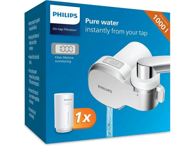 Uređaj za filtriranje vode slavine PHILIPS On-tap MicroFilter AWP3705P1, horizontalni, digitalni, 1 kom filtera, srebrni
