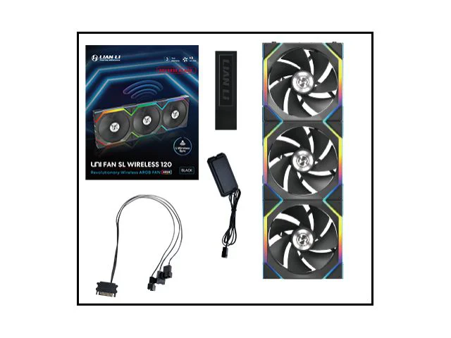 Ventilator za kućište LIAN LI UNI FAN SL Wireless 120 Reverse Blade ARGB PWM, 120 mm, 3-pack + controller, black