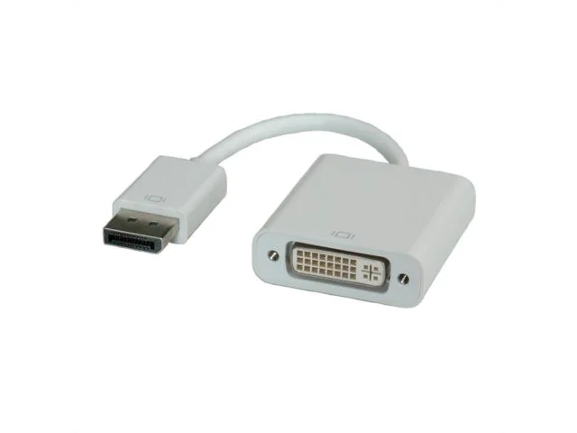 Video adapter ROLINE DisplayPort DP(m) na DVI(ž) v1.2, 0.15 m, bijeli