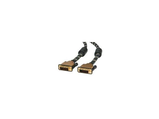 Video kabel DVI(m) na DVI(m) ROLINE Gold, 1 m, crno/zlatni