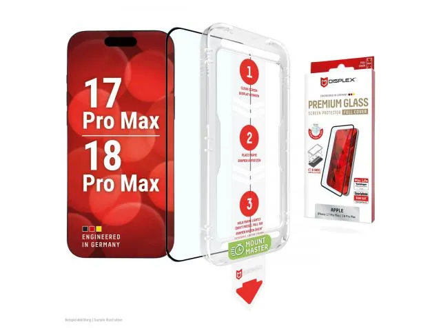 Zaštitno staklo DISPLEX Premium Glass, Mount Master, za iPhone 17 Pro Max/18 Pro Max (02314)