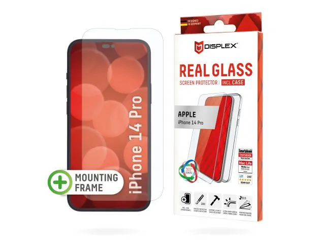 Zaštitno staklo DISPLEX Real Glass 2D za Apple iPhone 14 Pro, + prozirna prozirna maskica (1711)