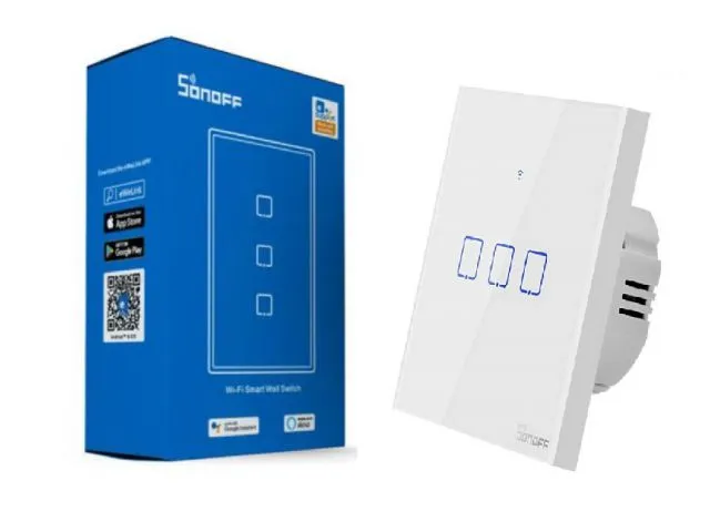 Zidni prekidač SONOFF T0EU3C-TX, trostruki, WiFi, bijeli