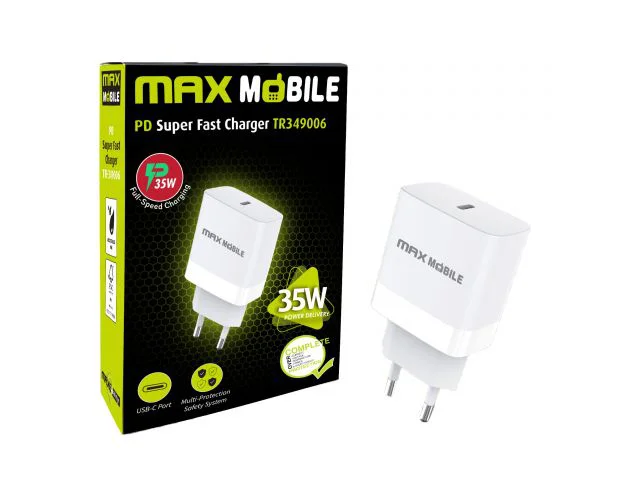 Zidni punjač MAXMOBILE PD SUPER FAST CHARGE TYPE C, TR349006 35W