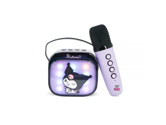 Zvučnik s mikrofonom OTL Kuromi PopSing LED Light Up Wireless Karaoke, 5W, ljubičasti
